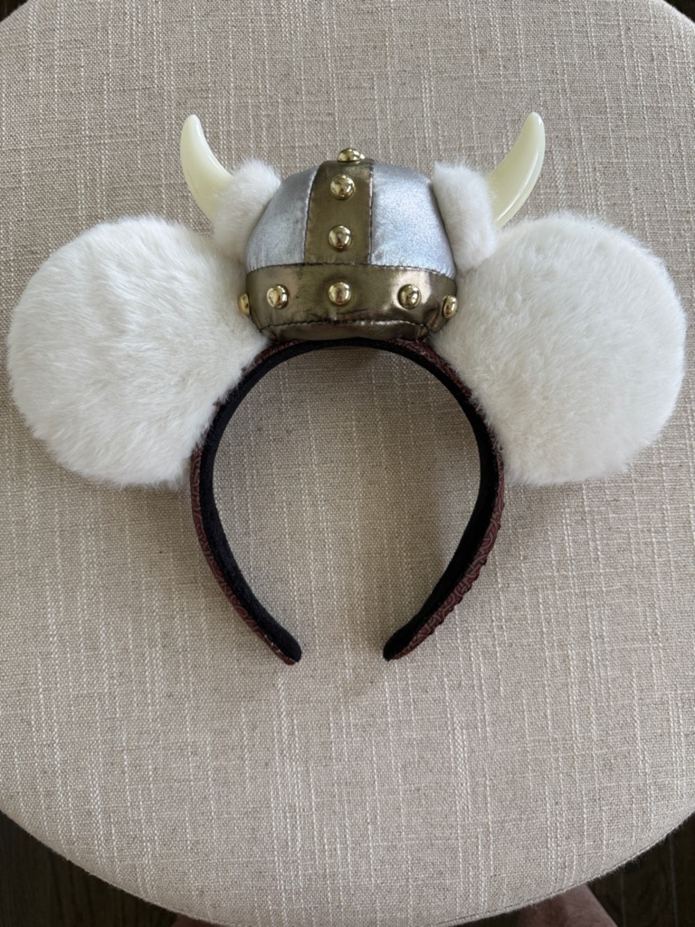 Disney Epcot Norway Viking Minnie Mouse Ear Headband Gold Silver Helmet - Picture 2 of 7